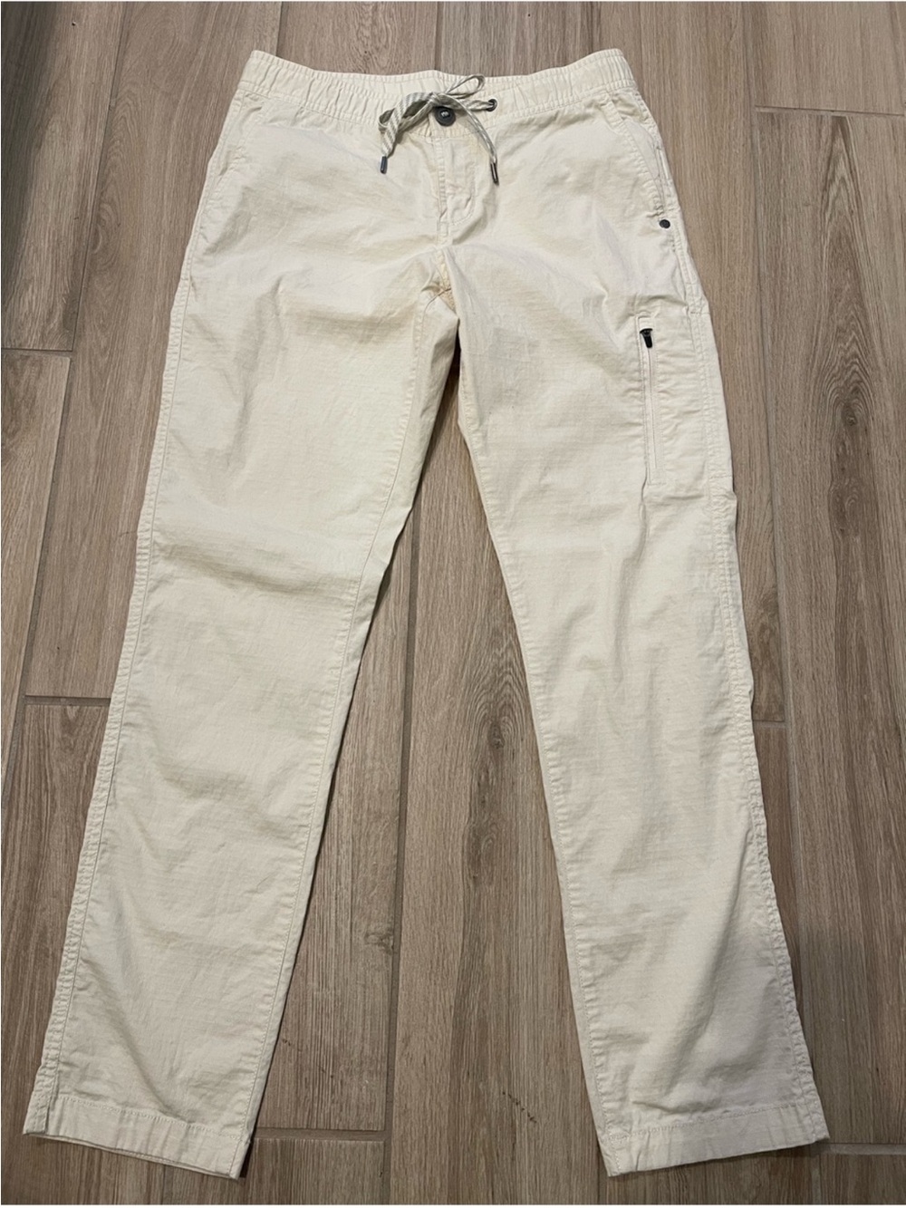 Vuori Ripstop Mid Rise Pants Milkweed Tan 29.5" Sz S VW401